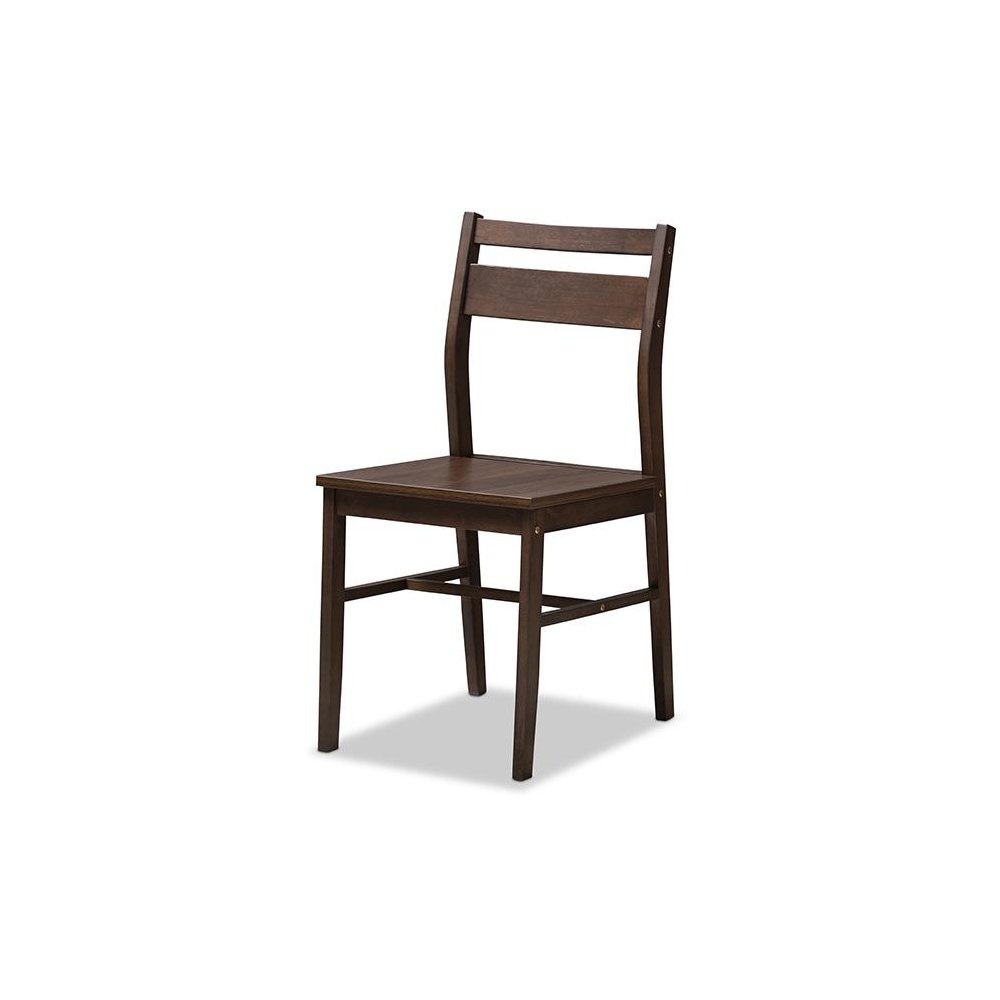 Baxton Studio Lovy Modern and Contemporary Walnut-Finished 5-Piece Dining Set