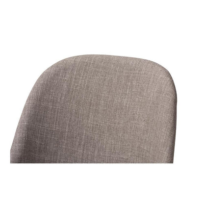 Light Grey Fabric Upholstered Walnut Finished Wood Dining Chair (Set of 2)