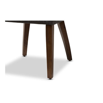 Dark Grey Fabric Upholstered Walnut Finished Wood Dining Chair (Set of 2)