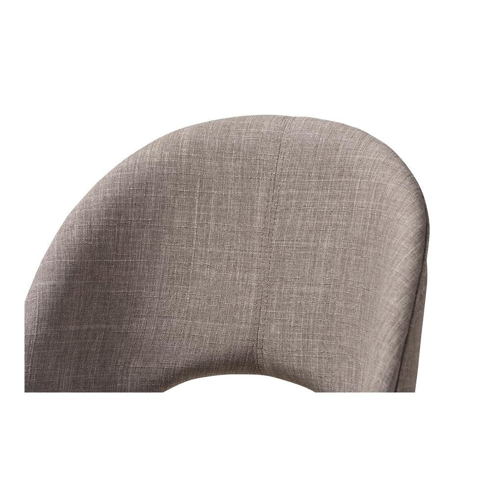 Light Grey Fabric Upholstered Walnut Finished Wood Dining Chair (Set of 2)