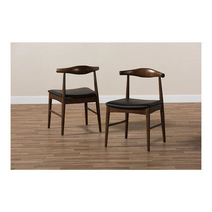 Baxton Studio Winton Mid-Century Modern Walnut Wood Dining Chair (Set of 2)