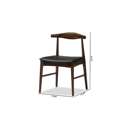 Baxton Studio Winton Mid-Century Modern Walnut Wood Dining Chair (Set of 2)
