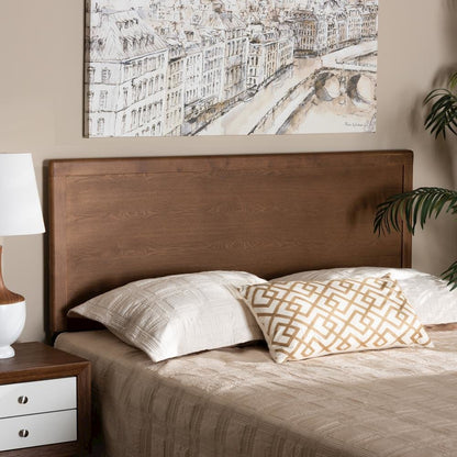 Transitional Ash Walnut Finished Wood King Size Headboard
