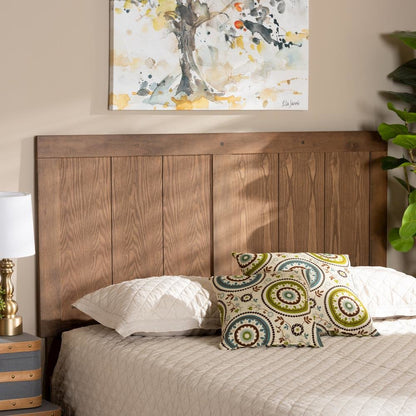 Transitional Ash Walnut Finished Wood King Size Headboard