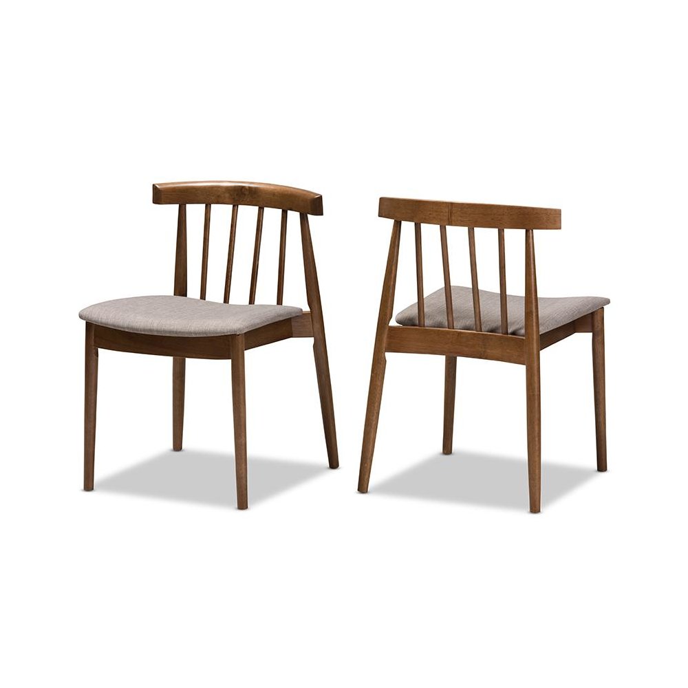 Wyatt Mid-Century Modern Walnut Wood Dining Chair (Set of 2)