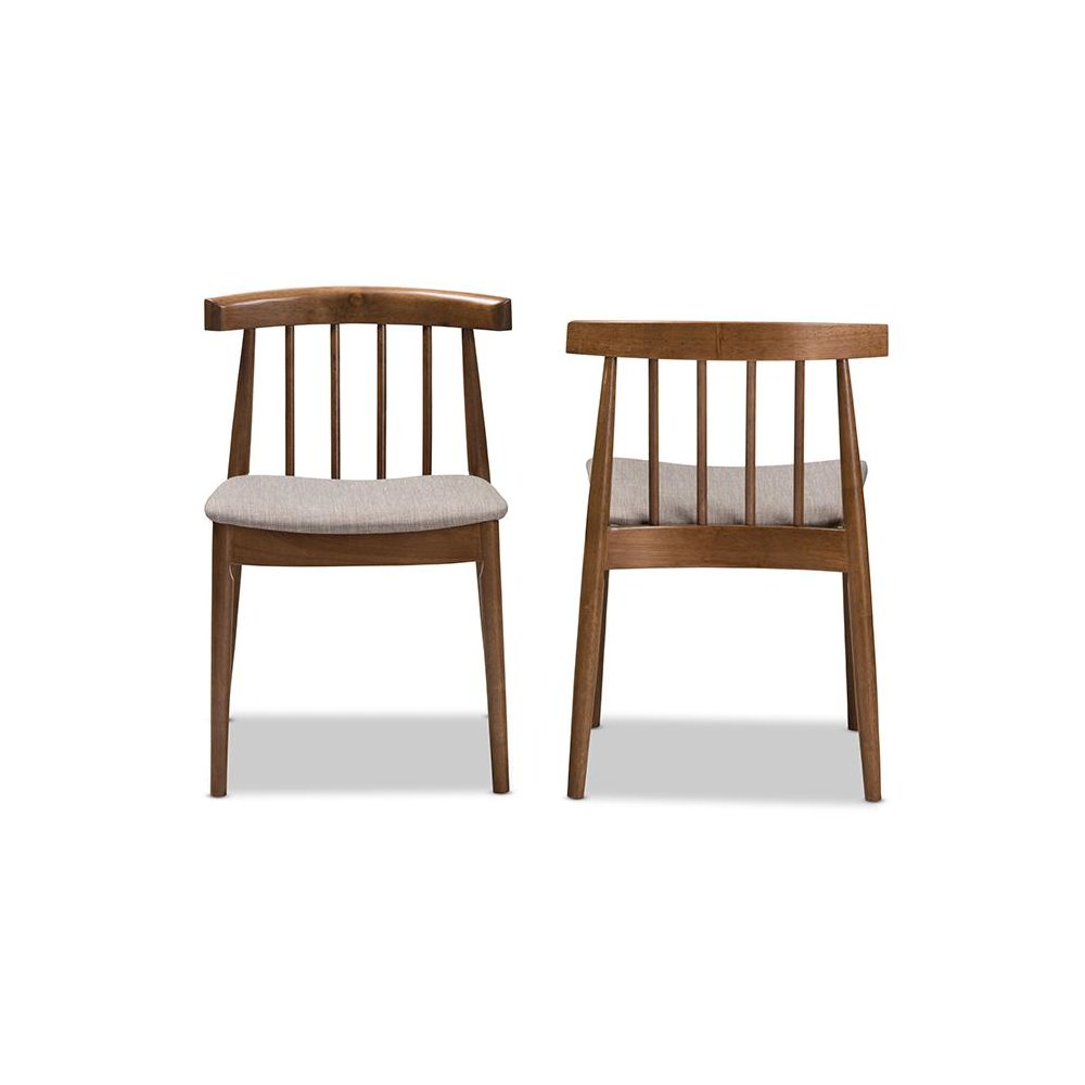 Wyatt Mid-Century Modern Walnut Wood Dining Chair (Set of 2)
