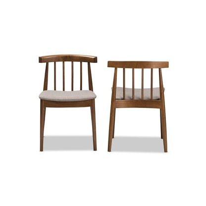 Wyatt Mid-Century Modern Walnut Wood Dining Chair (Set of 2)