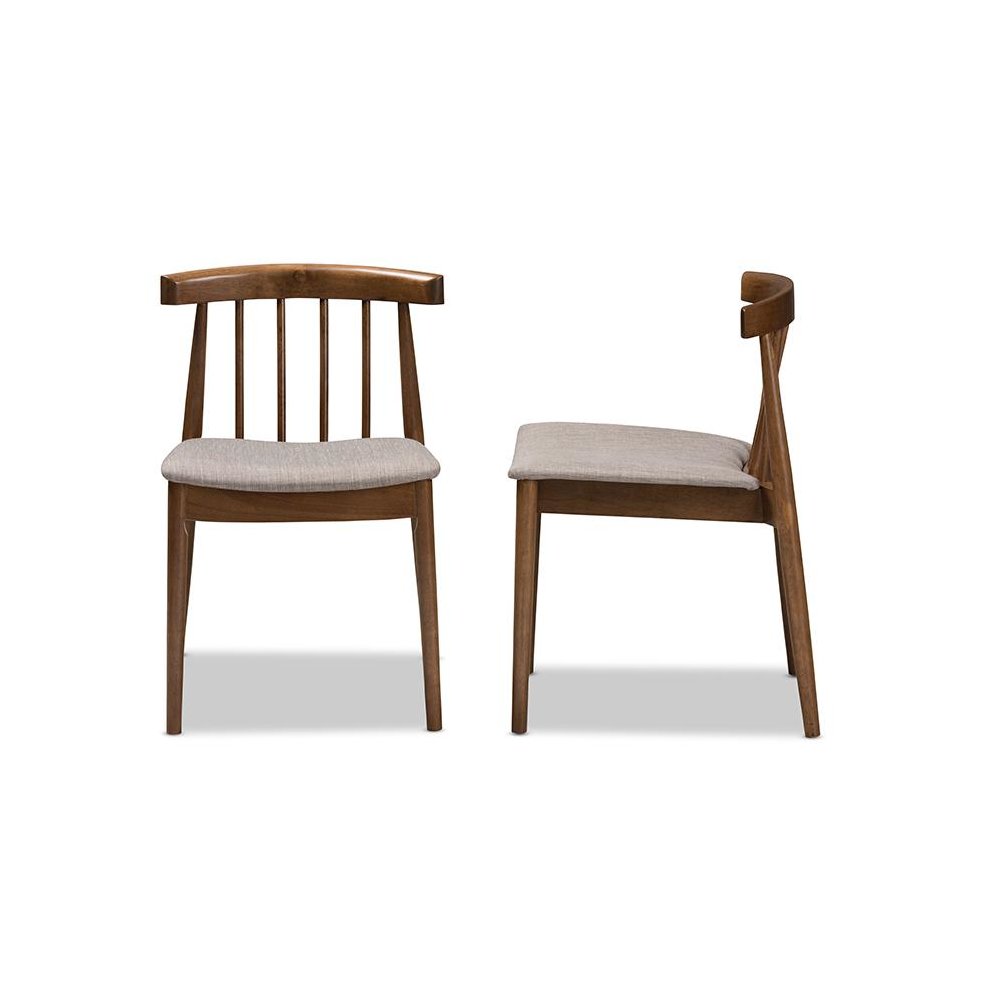 Wyatt Mid-Century Modern Walnut Wood Dining Chair (Set of 2)