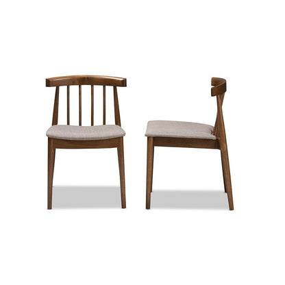 Wyatt Mid-Century Modern Walnut Wood Dining Chair (Set of 2)