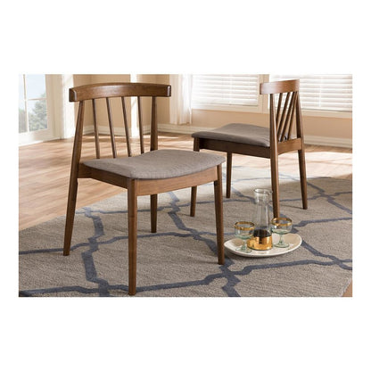 Wyatt Mid-Century Modern Walnut Wood Dining Chair (Set of 2)