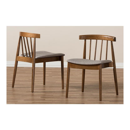 Wyatt Mid-Century Modern Walnut Wood Dining Chair (Set of 2)
