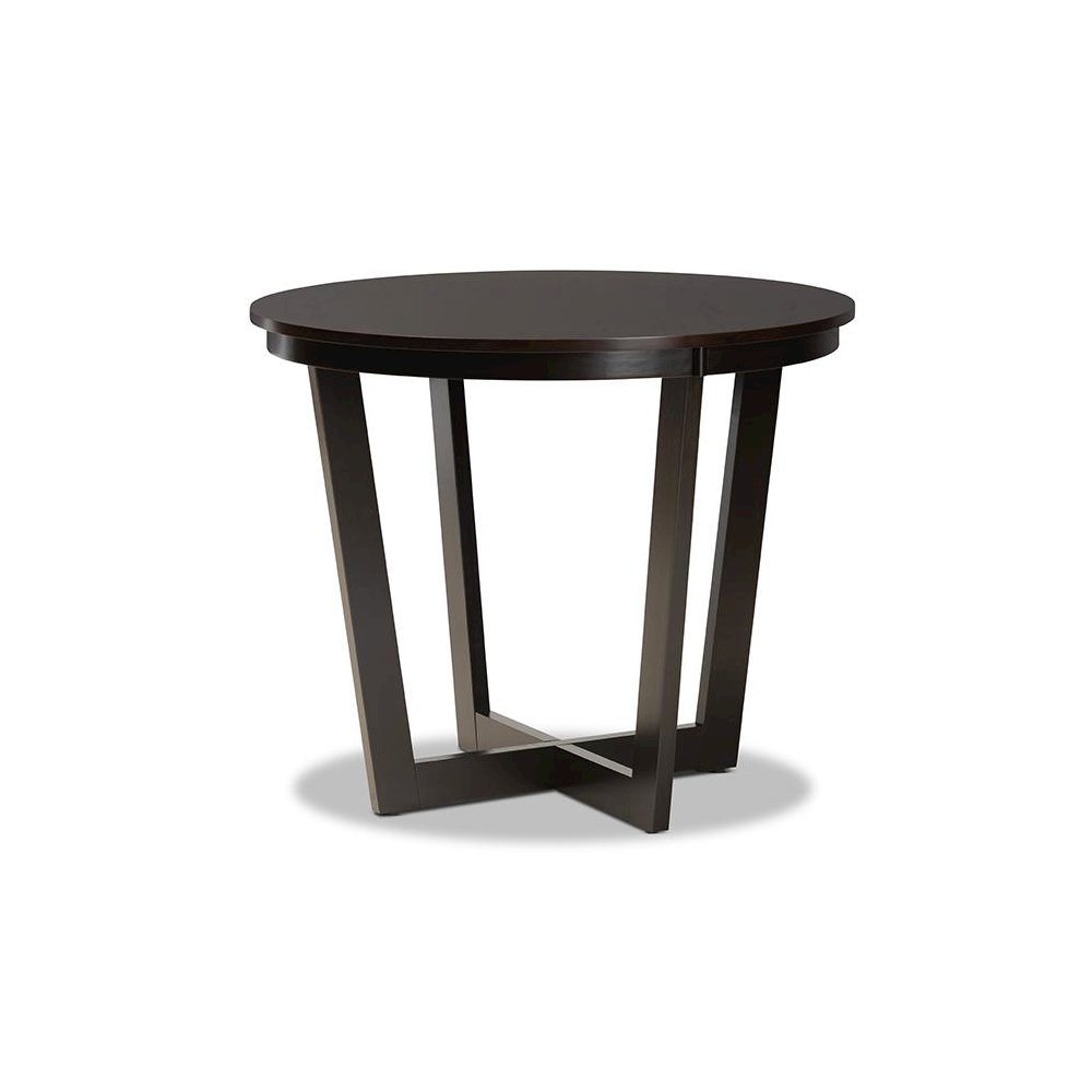 Morigan Sand Fabric Upholstered and Dark Brown Finished Wood 5-Piece Dining Set