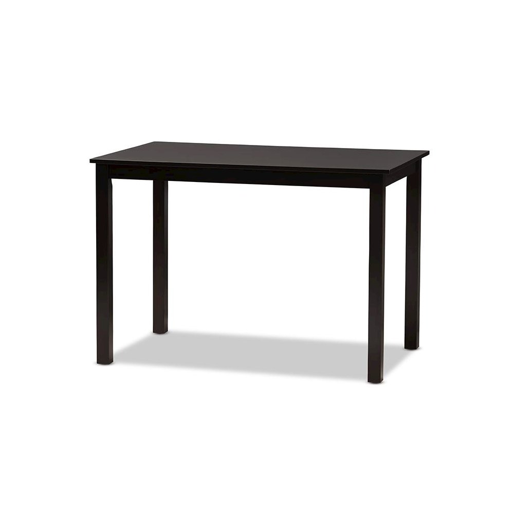 Beige Fabric Upholstered and Dark Brown Finished 5-Piece Dining Set