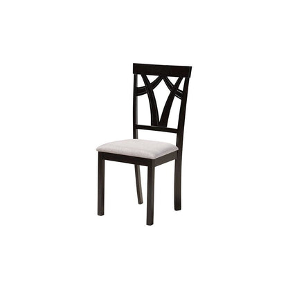 Sylvia Modern Grey Fabric and Dark Brown Finished Wood 7-Piece Dining Set