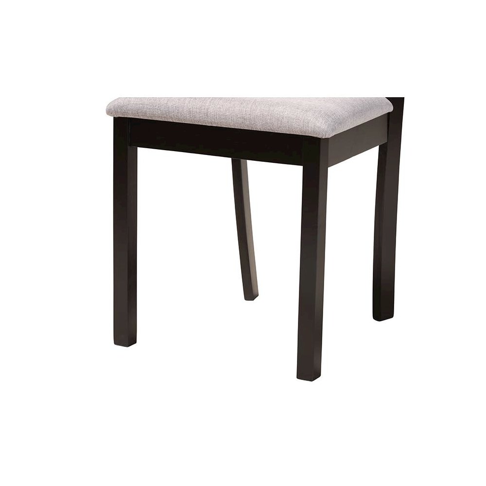 Sylvia Modern Grey Fabric and Dark Brown Finished Wood 7-Piece Dining Set