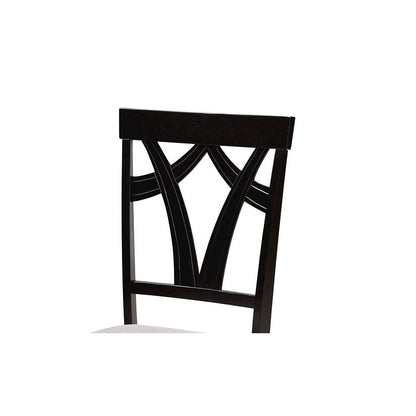 Luise Modern Grey Fabric and Dark Brown Finished Wood 7-Piece Dining Set
