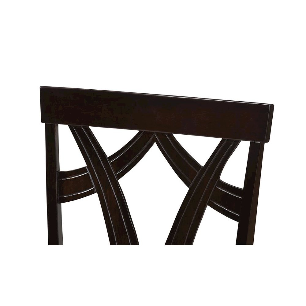 Grey Fabric Upholstered and Dark Brown Finished Dining Chair (Set of 2)