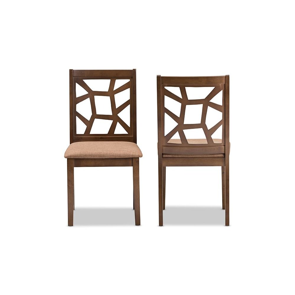 Walnut Brown Finished Dining Chair (Set of 2)