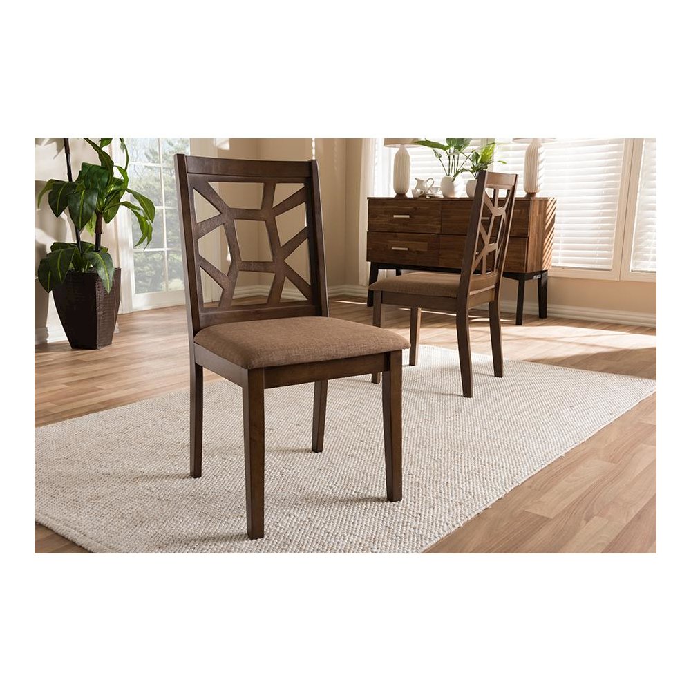 Walnut Brown Finished Dining Chair (Set of 2)