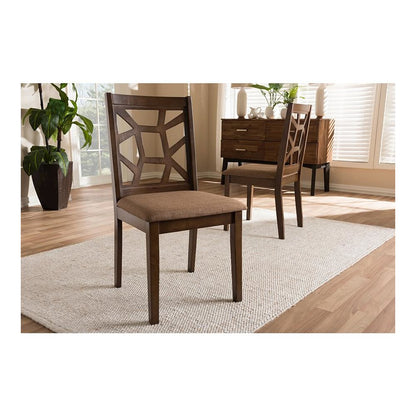 Walnut Brown Finished Dining Chair (Set of 2)