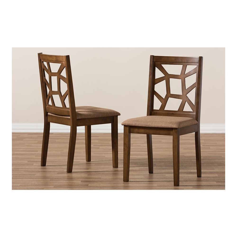 Walnut Brown Finished Dining Chair (Set of 2)