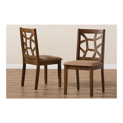 Walnut Brown Finished Dining Chair (Set of 2)