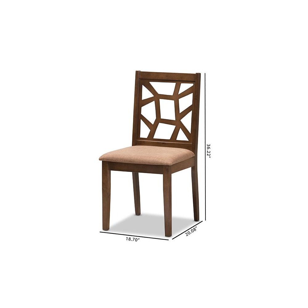Walnut Brown Finished Dining Chair (Set of 2)