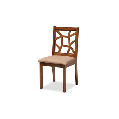 Walnut Brown Finished 5-Piece Wood Dining Set