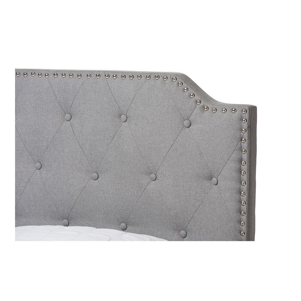 Aubrianne Modern and Contemporary Grey Fabric Upholstered Queen Storage Bed