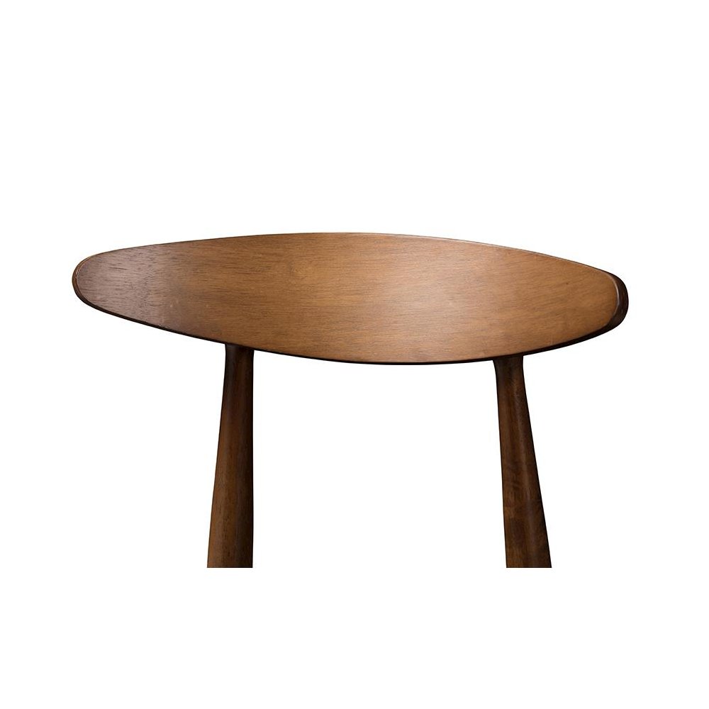 Leather Upholstered Walnut Finished Bar Stool (Set of 2)