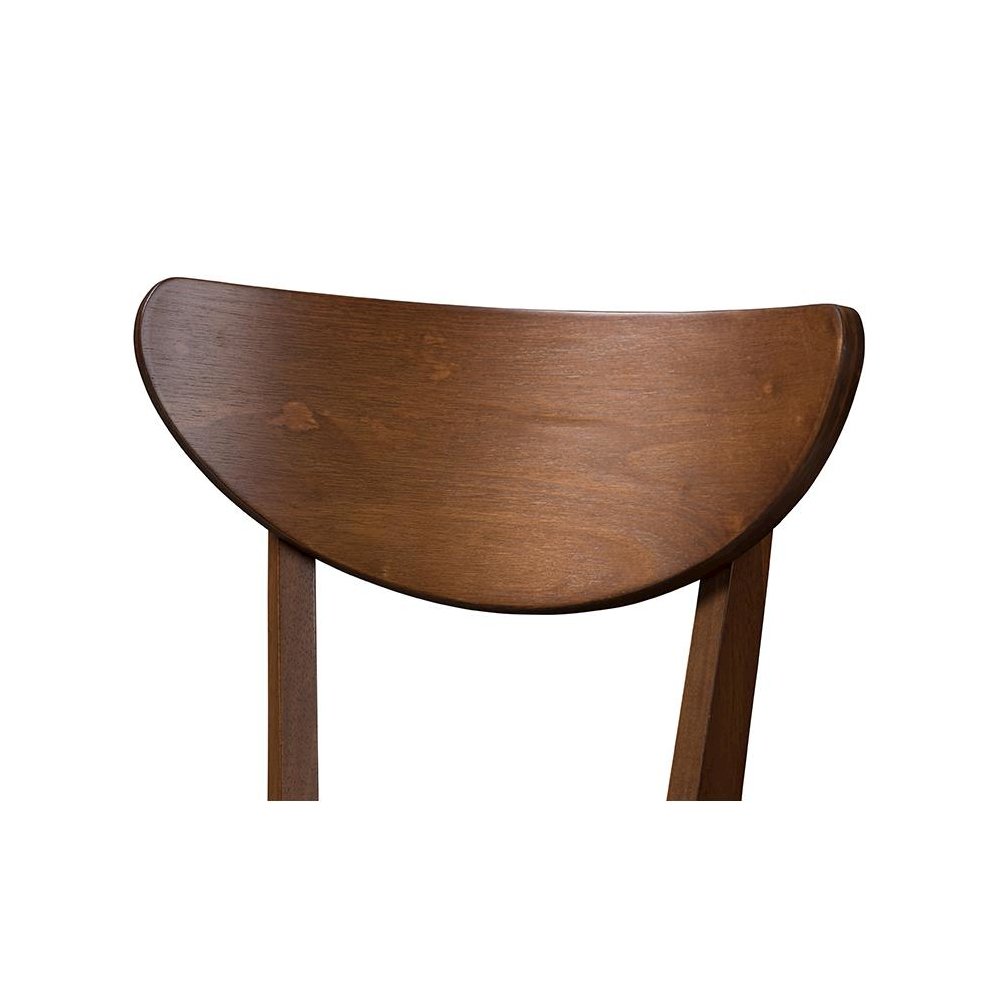 Leather Upholstered Walnut Finished Bar Stool (Set of 2)