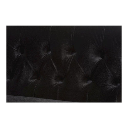 Black Velvet Fabric Upholstered 2-seater Loveseat