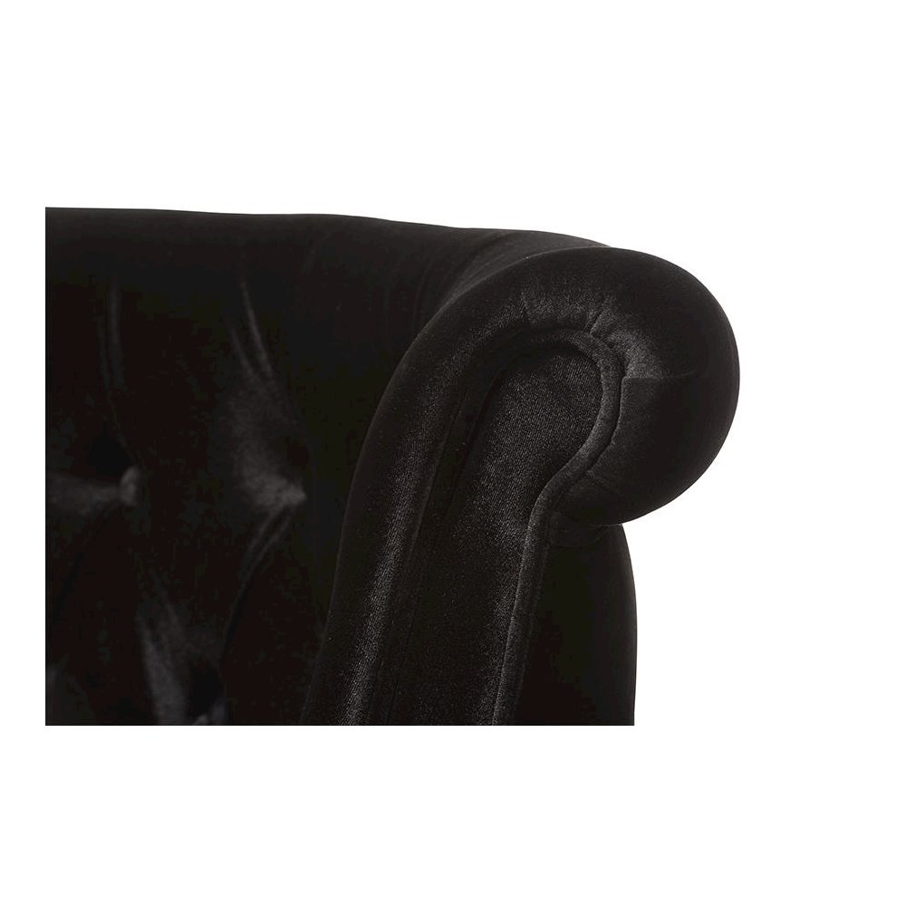 Black Velvet Fabric Upholstered 2-seater Loveseat