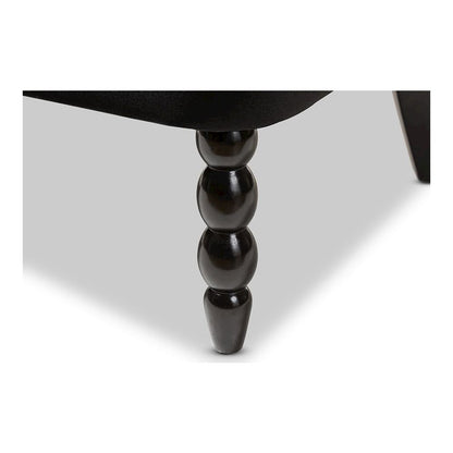 Black Velvet Fabric Upholstered 2-seater Loveseat