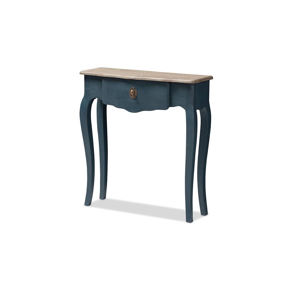 Baxton Studio Mazarine Classic and Provincial Blue Spruce Finished Console Table