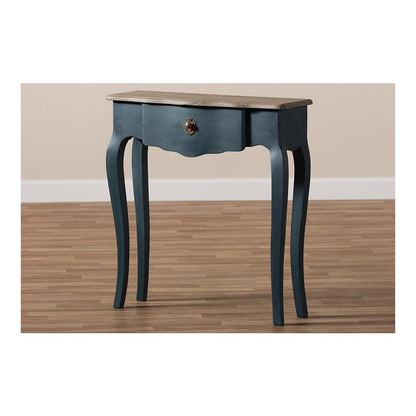 Baxton Studio Mazarine Classic and Provincial Blue Spruce Finished Console Table