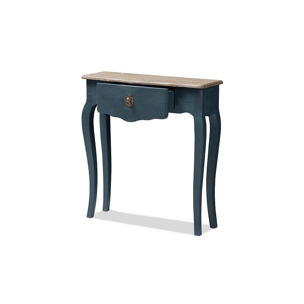 Baxton Studio Mazarine Classic and Provincial Blue Spruce Finished Console Table