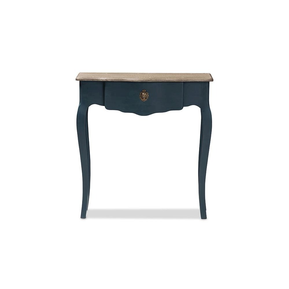 Baxton Studio Mazarine Classic and Provincial Blue Spruce Finished Console Table