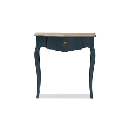 Baxton Studio Mazarine Classic and Provincial Blue Spruce Finished Console Table