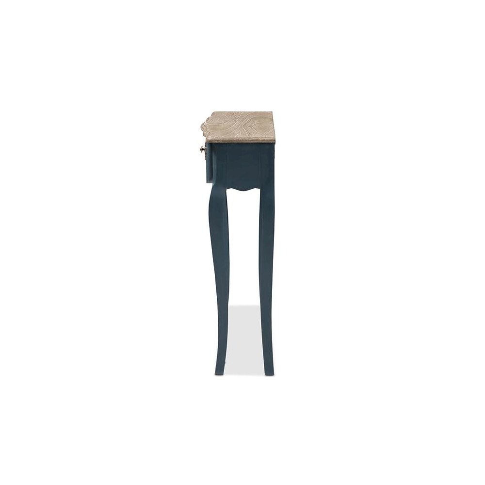 Baxton Studio Mazarine Classic and Provincial Blue Spruce Finished Console Table