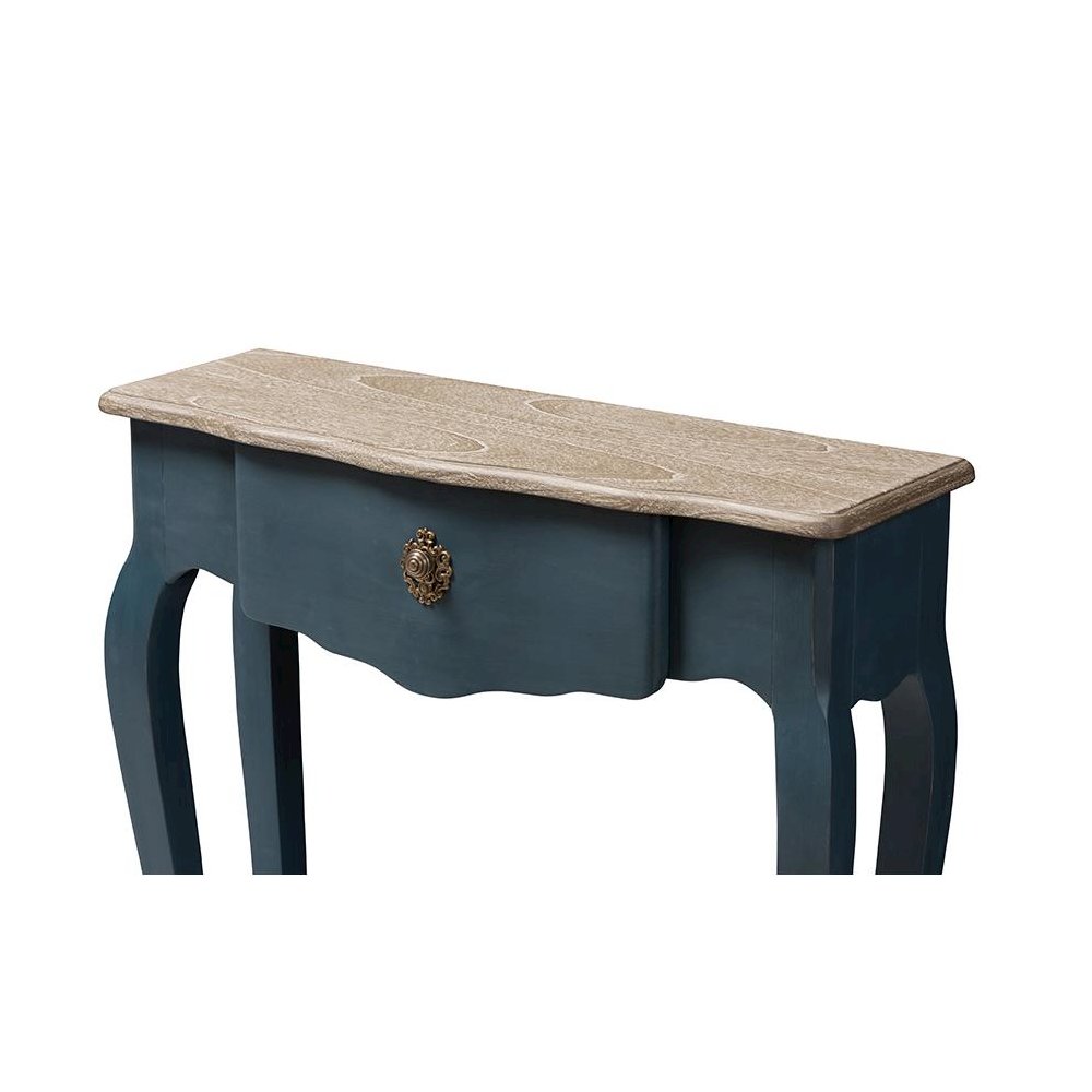 Baxton Studio Mazarine Classic and Provincial Blue Spruce Finished Console Table