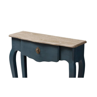 Baxton Studio Mazarine Classic and Provincial Blue Spruce Finished Console Table