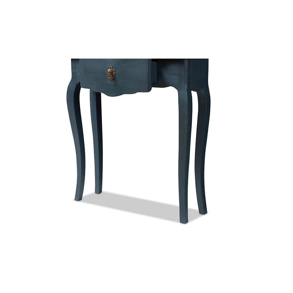 Baxton Studio Mazarine Classic and Provincial Blue Spruce Finished Console Table