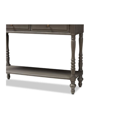 Noemie Country Cottage Farmhouse Brown Finished 2-Drawer Console Table