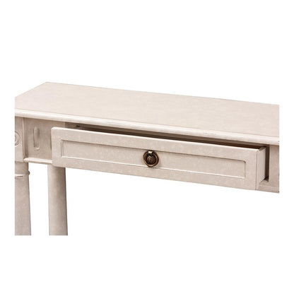 Ariella Country Cottage Farmhouse Whitewashed 1-Drawer Console Table