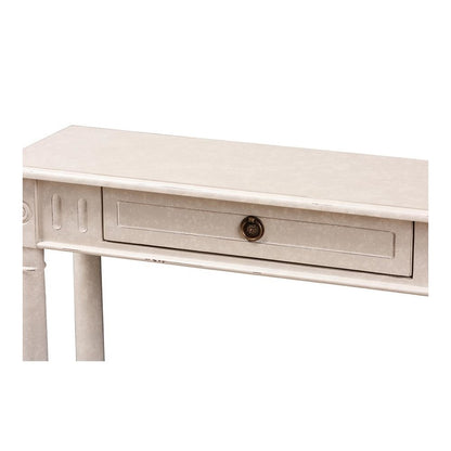 Ariella Country Cottage Farmhouse Whitewashed 1-Drawer Console Table