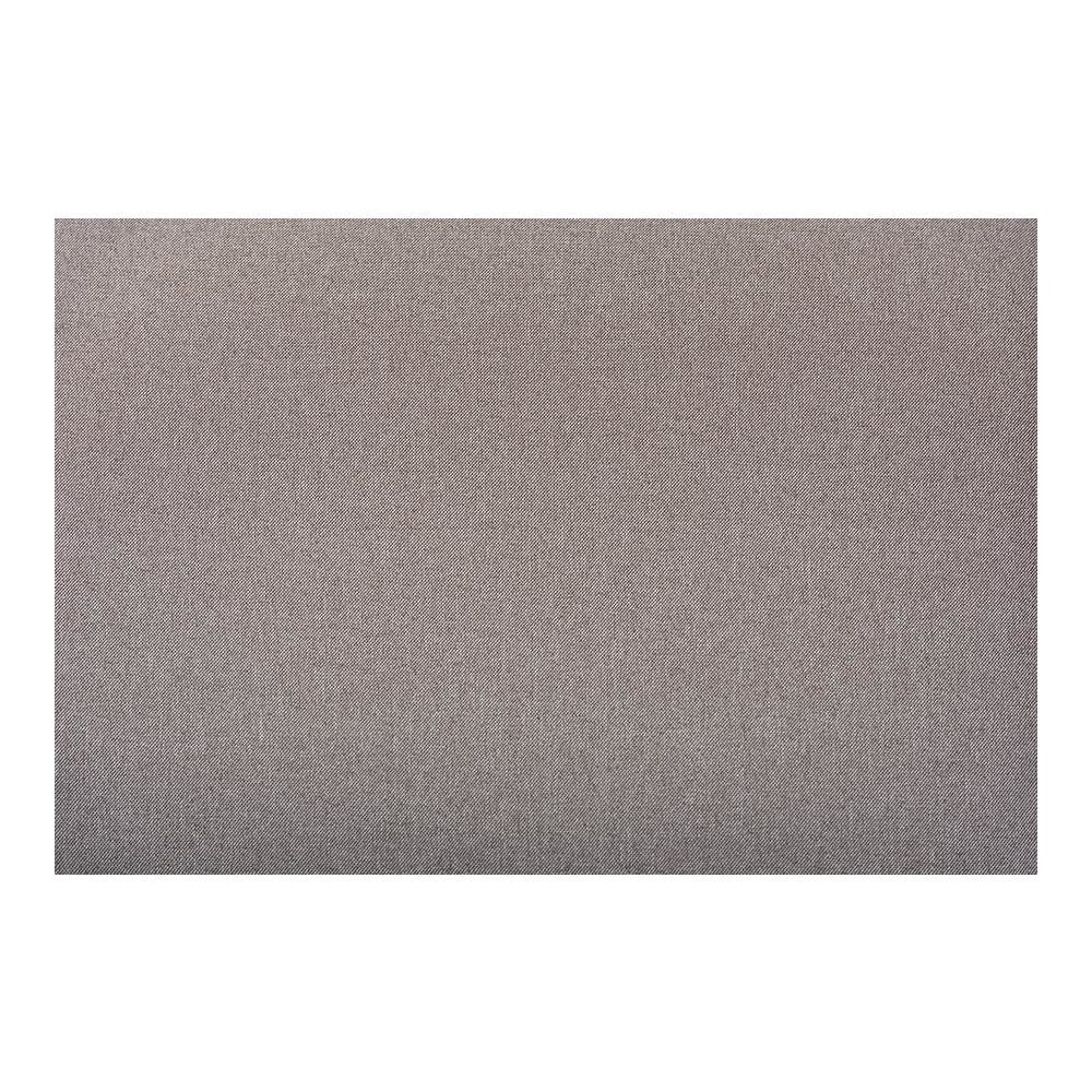 Grey Fabric Upholstered Walnut Brown Finished Wood Ottoman