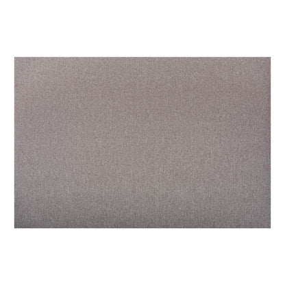 Grey Fabric Upholstered Walnut Brown Finished Wood Ottoman