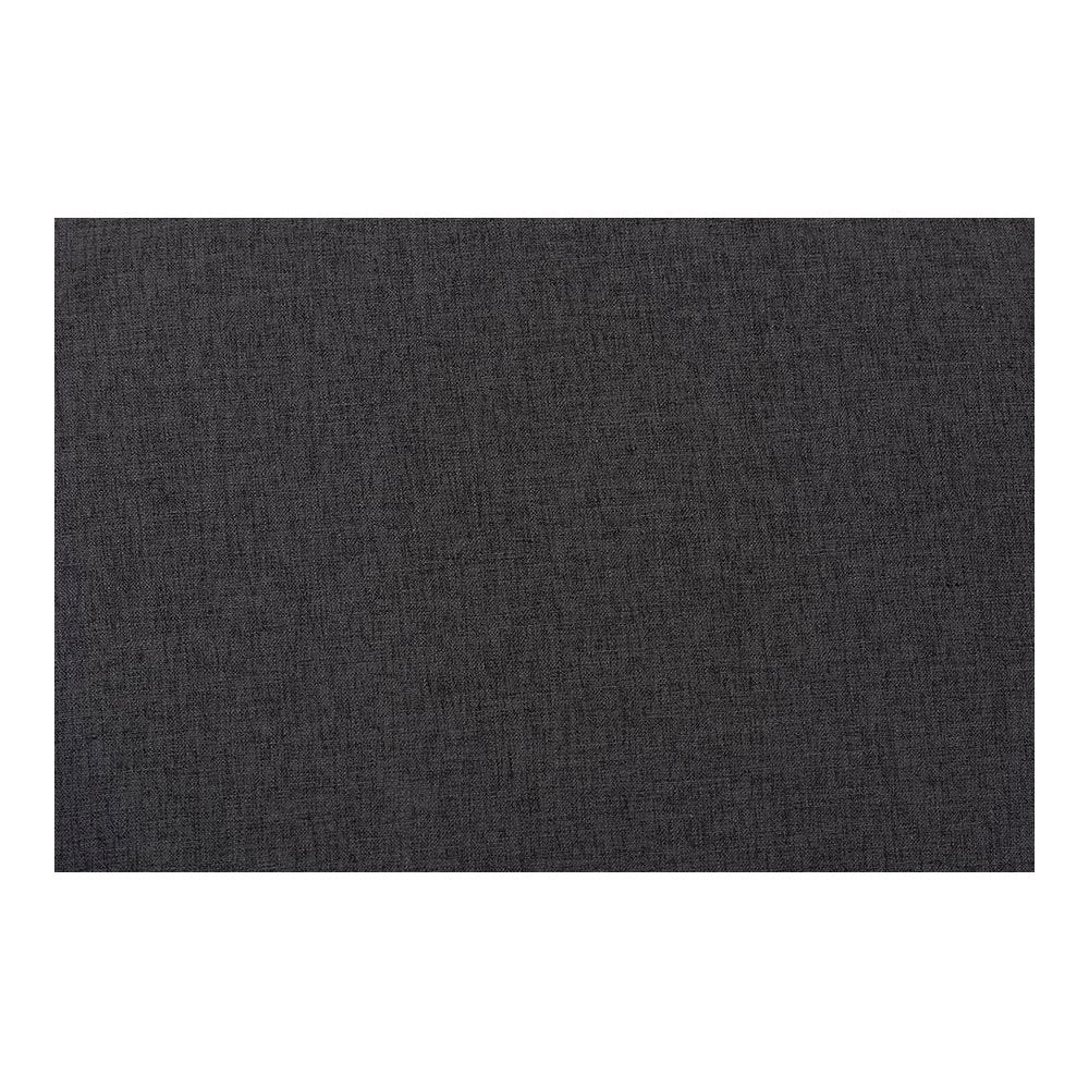 Dark Grey Fabric Upholstered Walnut Brown Finished Wood Ottoman