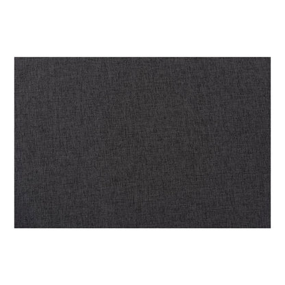 Dark Grey Fabric Upholstered Walnut Brown Finished Wood Ottoman